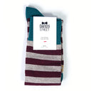 Dandy Street - shop online - accessori uomo calzini uomo cotone - Calze da uomo a righe orizzontali - New College Green