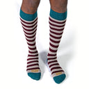 Dandy Street - shop online - accessori uomo calzini uomo cotone - Calze da uomo a righe orizzontali - New College Green