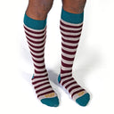 Dandy Street - shop online - accessori uomo calzini uomo cotone - Calze da uomo a righe orizzontali - New College Green