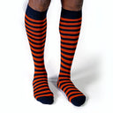 Dandy Street - shop online - accessori uomo calzini uomo cotone - Calze da uomo a righe orizzontali - New College Orange