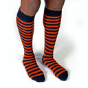 Dandy Street - shop online - accessori uomo calzini uomo cotone - Calze da uomo a righe orizzontali - New College Orange