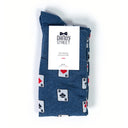Dandy Street - shop online - accessori uomo calzini uomo cotone - Calze da uomo con fantasia stilosa - Poker Blu