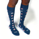 Dandy Street - shop online - accessori uomo calzini uomo cotone - Calze da uomo con fantasia stilosa - Poker Blu