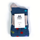 Dandy Street - shop online - accessori uomo calzini uomo cotone - Calze da uomo in caldo e morbido cotone - New Pois Blue