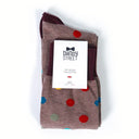 Dandy Street - shop online - accessori uomo calzini uomo cotone - Calze da uomo in caldo e morbido cotone - New Pois Brown