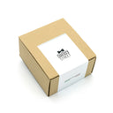 Elegante scatola in cartone riciclato di color avana con logo Dandy Street. Perfetta anche come regalo!