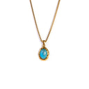 Dandy Street - shop online - collane uomo con pietre naturali - Collana con ciondolo e agata azzurra - Saint-Tropez