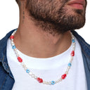 Dandy Street - shop online - collane uomo con pietre naturali - Collana con perle e occhio greco - Jikan