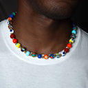 Dandy Street - shop online - collane uomo con pietre naturali - Collana da uomo con murrine in vetro di Murano - Portici