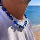 Dandy Street - shop online - collane uomo con pietre naturali - Collana da uomo con murrine per le vacanze al mare - Lipari