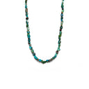 Collana da uomo perfetta per outfit estivi realizzata con pietre naturali di turchese africano, un gioiello che interpreta uno stile maschile ricercato ma rilassato, ideale per chi desidera accessori originali