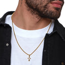 Dandy Street - shop online - collane uomo con pietre naturali - Collana uomo con croce - Golden Cross