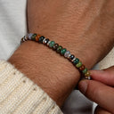 Dandy Street - shop online bracciali uomo di tendenza - Bracciali con pietre e argento 925 - Bracciale con pietre naturali di agata indiana - Tweed