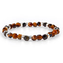 Dandy Street - shop online bracciali uomo di tendenza - Bracciali con pietre e argento 925 - Bracciale con pietre naturali di occhio di tigre - Avana