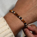 Dandy Street - shop online bracciali uomo di tendenza - Bracciali con pietre e argento 925 - Bracciale con pietre naturali di occhio di tigre - Avana