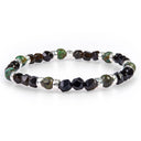 Dandy Street - shop online bracciali uomo di tendenza - Bracciali con pietre e argento 925 - Bracciale con pietre naturali di ossidiana - Dorian