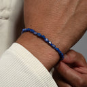 Dandy Street - shop online bracciali uomo di tendenza - Bracciali con pietre e argento 925 - Bracciale da uomo con pietre naturali blu intenso - Oltremare