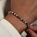 Dandy Street - shop online bracciali uomo di tendenza - Bracciali con pietre e argento 925 - Bracciale da uomo contemporaneo con pietre naturali - Grafite