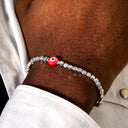 Dandy Street - shop online bracciali uomo di tendenza - bracciale Serie Lucky - Bracciale da uomo in argento 925 - Red Eye
