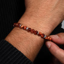 Dandy Street - shop online bracciali uomo di tendenza - Bracciali con pietre e argento 925 - Bracciale da uomo in argento e occhio di tigre - Marte