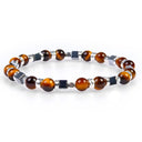 Dandy Street - shop online bracciali uomo di tendenza - Bracciali con pietre e argento 925 - Bracciale da uomo in argento elegante e materico - Brandy