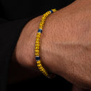 Dandy Street - shop online bracciali uomo di tendenza - Bracciali con pietre e argento 925 - Bracciale da uomo in pietre e argento dal carattere deciso - Zafferano