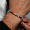 Dandy Street - shop online bracciali uomo di tendenza - Bracciali con pietre e argento 925 - Bracciale da uomo in vetro etnico colorato e originale - Souk