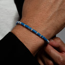 Dandy Street - shop online bracciali uomo di tendenza - Bracciali con pietre e argento 925 - Bracciale da uomo in vinile africano - Kivu