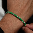 Dandy Street - shop online bracciali uomo di tendenza - Bracciali con pietre e argento 925 - Bracciale da uomo in vinile africano - Savana