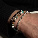 Dandy Street - shop online - accessori uomo bracciali di tendenza - Tris di bracciali uomo con diaspro imperiale e spinello nero - Tris #33