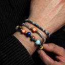 Dandy Street - shop online - accessori uomo bracciali di tendenza - Tris di bracciali uomo con murrine e lapislazzuli - Tris #34
