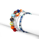 Dandy Street - shop online - accessori uomo bracciali di tendenza - Tris di bracciali uomo con murrine e lapislazzuli - Tris #34