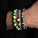 Dandy Street - shop online - accessori uomo bracciali di tendenza - Tris di bracciali uomo con murrine e pietre naturali - Tris #35