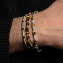 Dandy Street - shop online - accessori uomo bracciali di tendenza - Tris di bracciali uomo con occhio di tigre e argento 925 - Tris #31