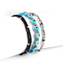 Dandy Street - shop online - accessori uomo bracciali di tendenza -Tris di bracciali uomo con spinello nero e argento 925