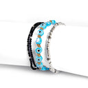 Dandy Street - shop online - accessori uomo bracciali di tendenza -Tris di bracciali uomo con spinello nero e argento 925 - Tris #29