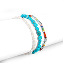 Dandy Street - shop online - accessori uomo bracciali di tendenza - Tris di bracciali uomo con turchese Arizona e perle - Tris #32