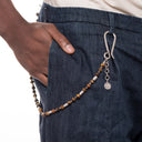 Dandy Street - vendita online - accessori uomo - catena uomo da pantalone - pietre naturali occhio di tigre - pendaglio con monetia - Safari