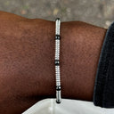 Dandy Street - vendita online - bracciali uomo di tendenza - bracciale stampa argento 925 - filo braided - chiusura moschettone - pietre dure ematite - Noah