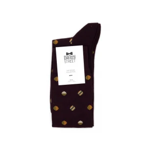 Dandy Street - vendita online - accessori uomo calzini - calzini uomo - calze eleganti - calzini fantasia - fantasia pois - Polka Raspberry