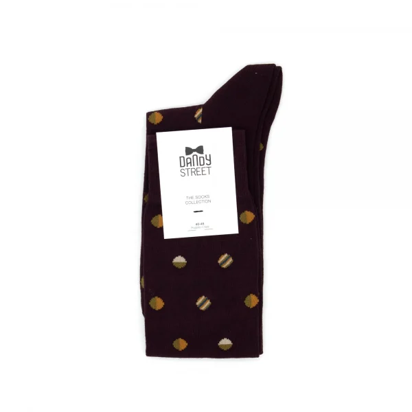 Dandy Street - vendita online - accessori uomo calzini - calzini uomo - calze eleganti - calzini fantasia - fantasia pois - Polka Raspberry