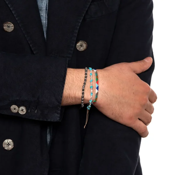 Dandy Street - vendita online - accessori uomo - bracciali uomo - set braccialetti - tris bracciali - bracciali pietre dure - pietre naturali - argeno 925 - Tris#9