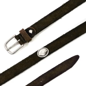 Dandy Street - vendita online - accessori uomo - cintura uomo cuoio artigianale - cintura pelle scamoscaita - borchie navajo - Medallion