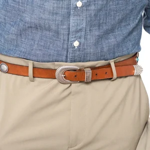 Dandy Street - vendita online - accessori uomo - cintura uomo cuoio - cintura artigianale - cintura pelle - cintura con pietra dura - borchie navajo - West