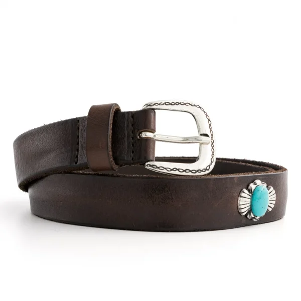 Dandy Street - vendita online - accessori uomo - cinture uomo cuoio - cinture artigianali - cinture pelle - borchie caboscon turchese - Navalo
