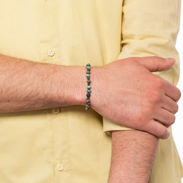 Dandy Street - vendita online - bracciali uomo di tendeza - bracciale argento 925 - pietre dure turchese africano - Emerald