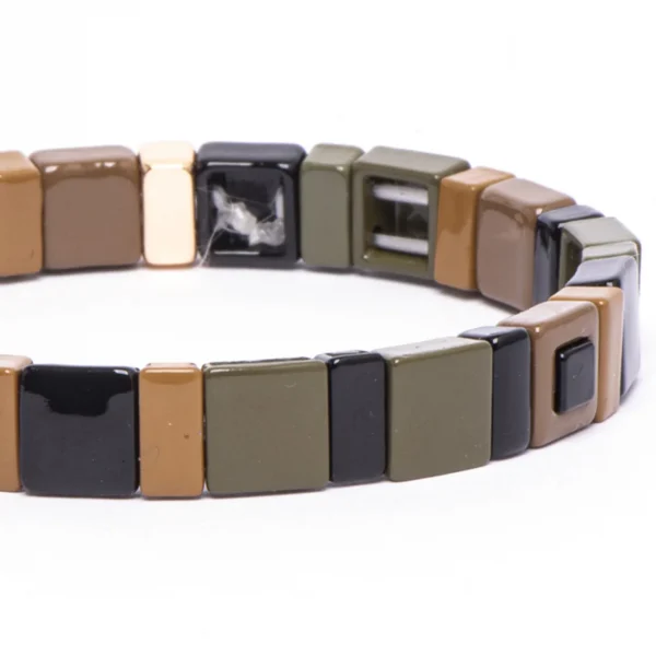 Dandy Street - vendita online - bracciali uomo di tendeza - bracciale multicolore elastico mattoncini - Army