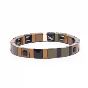 Dandy Street - vendita online - bracciali uomo di tendeza - bracciale multicolore elastico mattoncini - Army