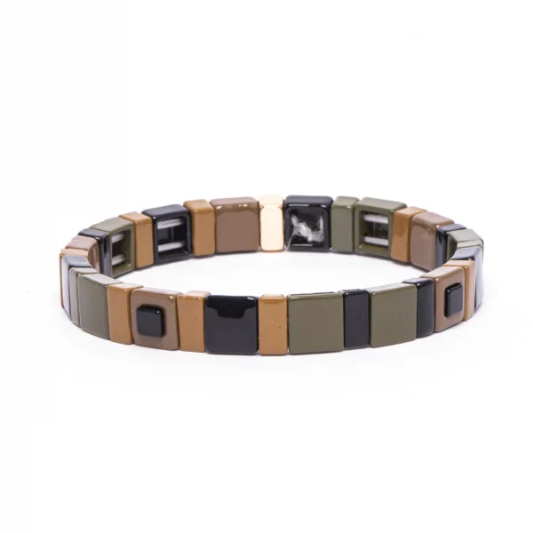 Dandy Street - vendita online - bracciali uomo di tendeza - bracciale multicolore elastico mattoncini - Army