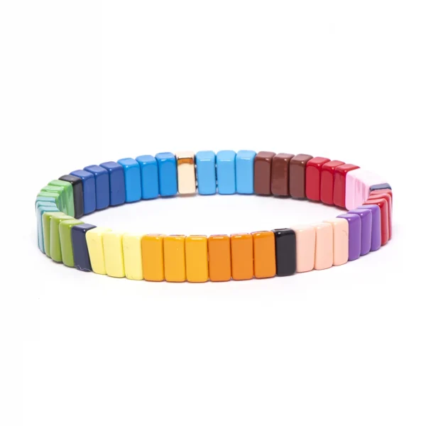 Dandy Street - vendita online - bracciali uomo di tendeza - bracciale multicolore elastico mattoncini - Rainbow